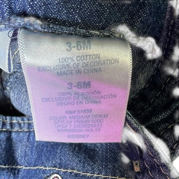 Vintage Y2k 2000s Disney Denim Overalls Lucky 101 Dalmatians Dog 3-6 Months - Picture 10 of 11